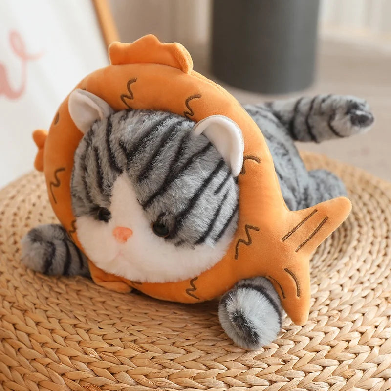 Gray Tabby Cat in Bread Slice Plush Toy - Image 13