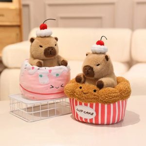 Capybara Dessert Plush with Cherry Hat