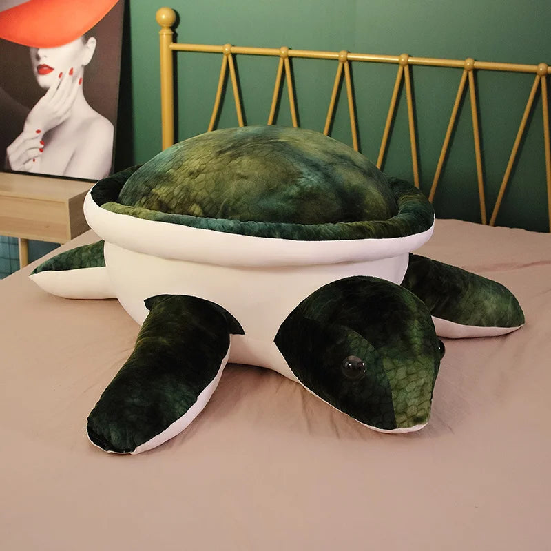 Oversized Green Turtle Plush with Yellow Shell - Image 9