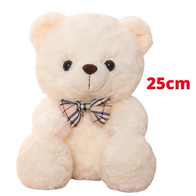 Deep Pink Plush Teddy Bear with Plaid Bow Tie - Image 7