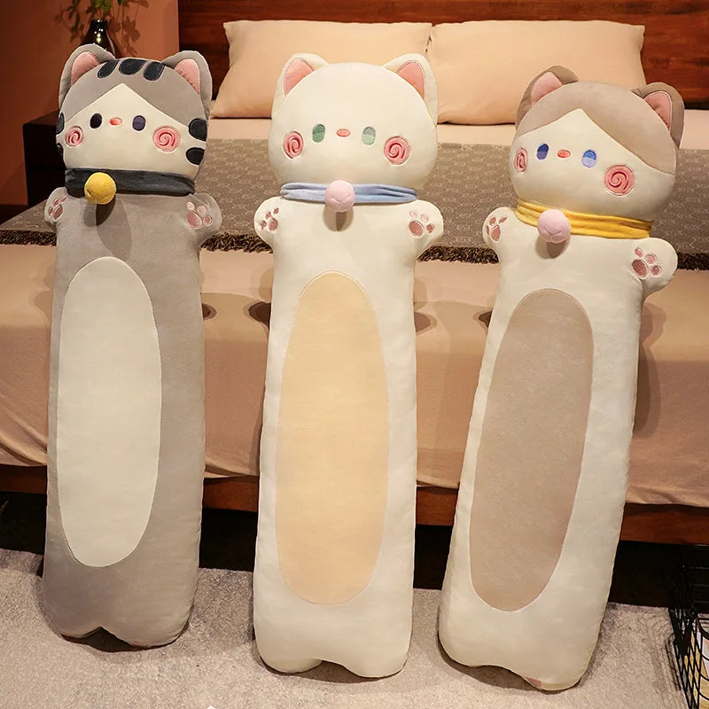Long and Plump Kawaii Cat Plush Pillows - Image 4
