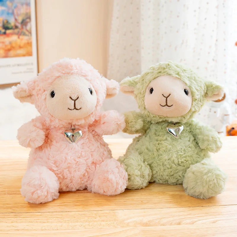Lavender Curly Plush Lamb with Heart Charm - Image 2
