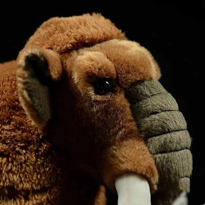 Realistic Brown Woolly Mammoth Plush Toy - Image 4