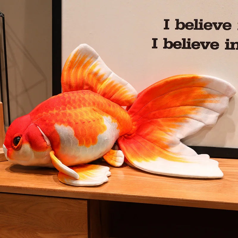 Realistic Orange Goldfish Plush with Flowing Fins - Image 7