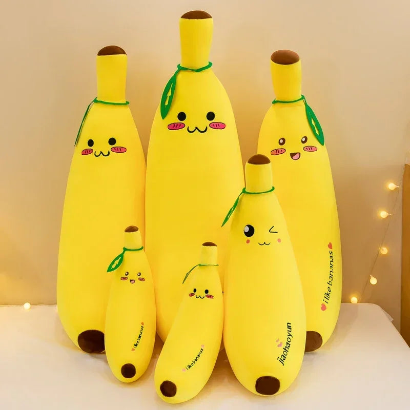 Bright Yellow Kawaii Banana Cuddle Pillow - Image 4