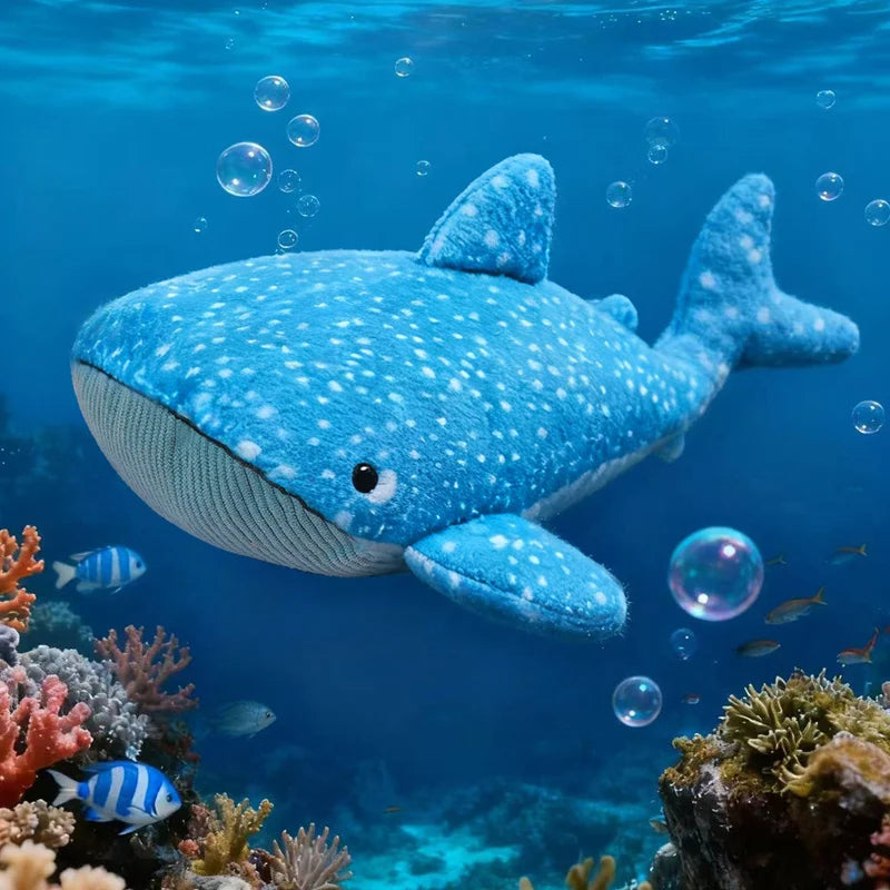 Blue Polka Dot Whale Shark Plush Toy - Image 3