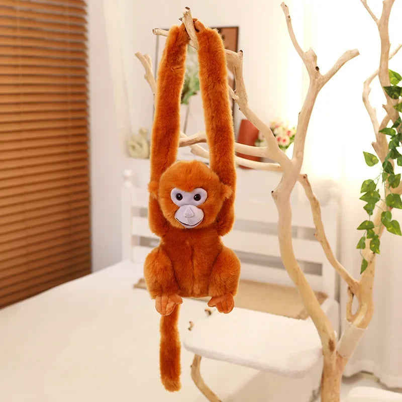 Cute Brown Monkey Plush with Long Hanging Arms - Image 7