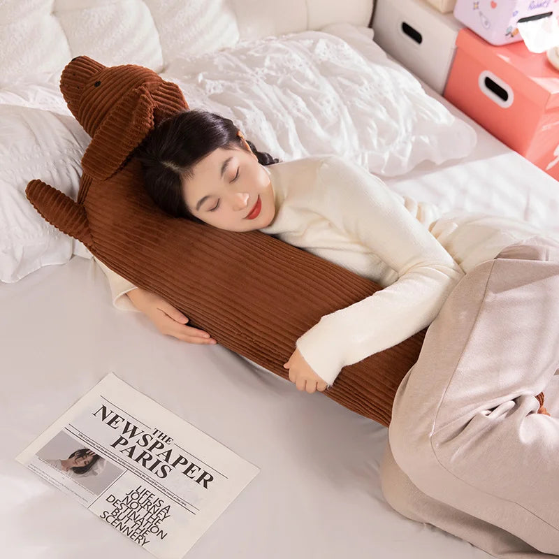 Brown Corduroy Dachshund Body Pillow - Image 5