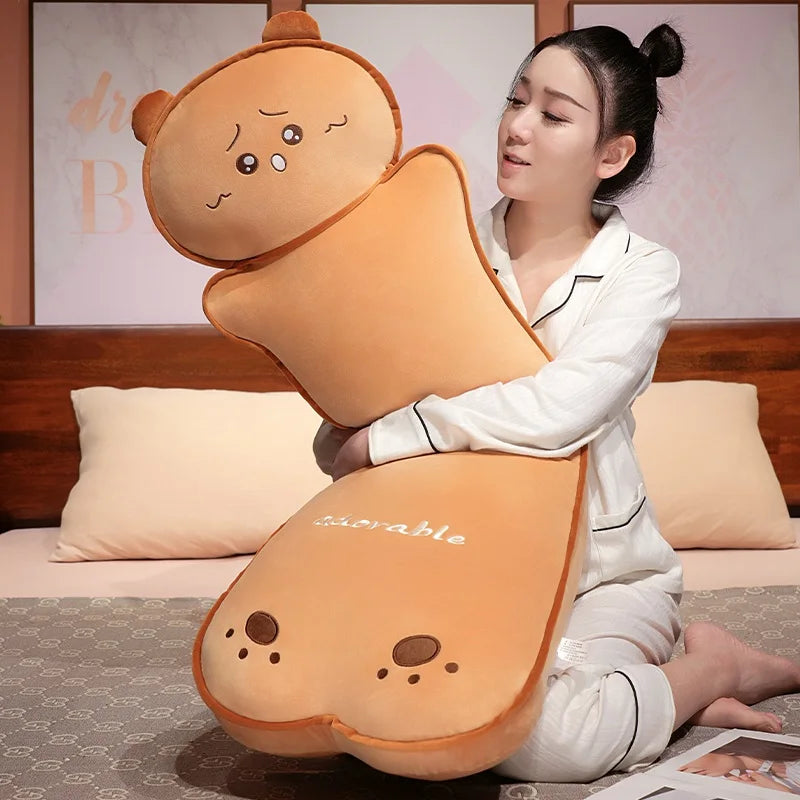 Cute Animal Face Caramel Plush Body Pillow - Image 3