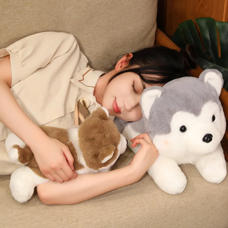 Soft Plush Lying Husky Dog Stuffed Animal - Image 6
