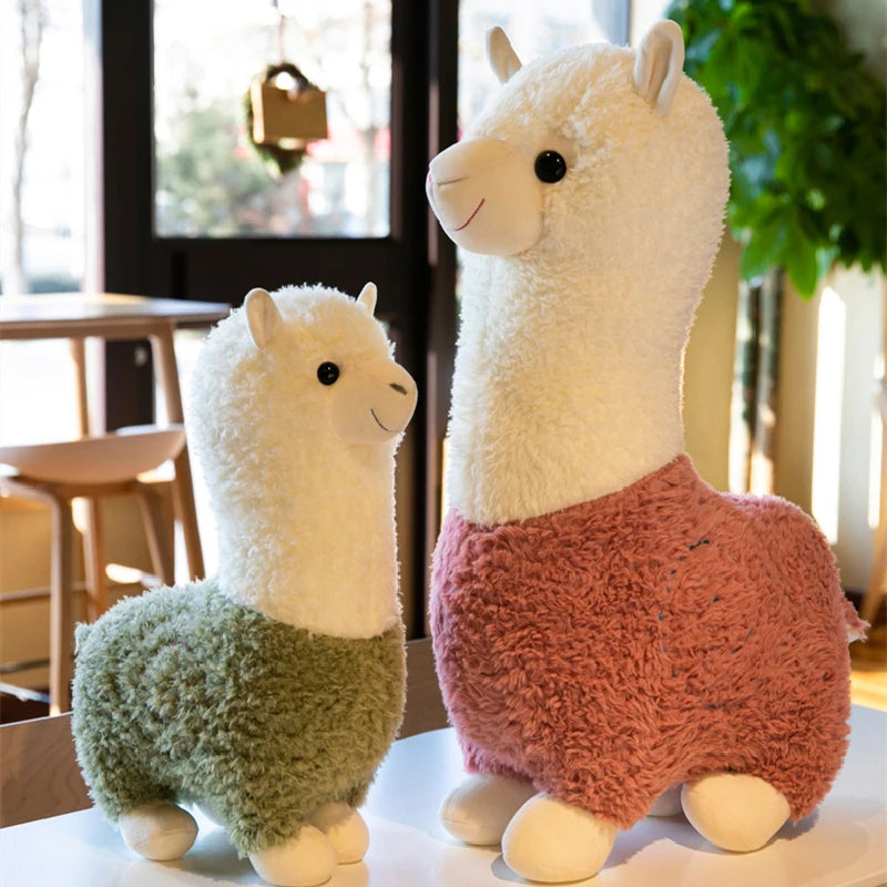 Oversized Cream and Pink Alpaca Plush Toy - Image 2
