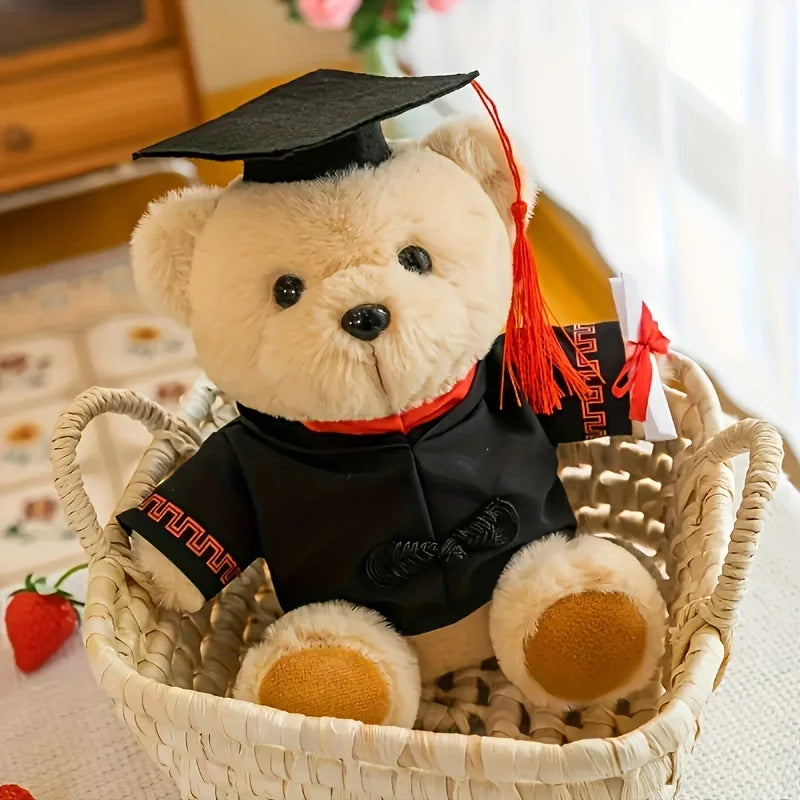 Graduation Bear Plush with Black Gown and Diploma - Image 4