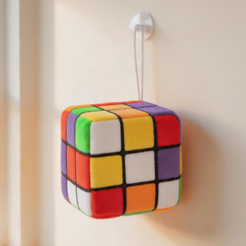Fuzzy Plush Car Dice and Rubik's Cube Ornaments - Image 8