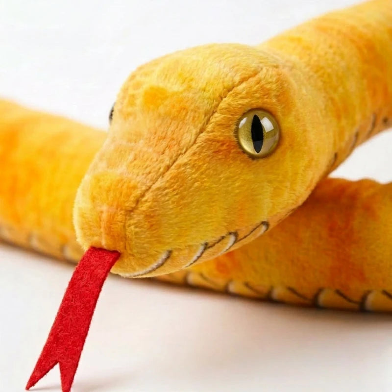 Assorted Realistic Plush Snake Toy with Forked Tongue - Image 3