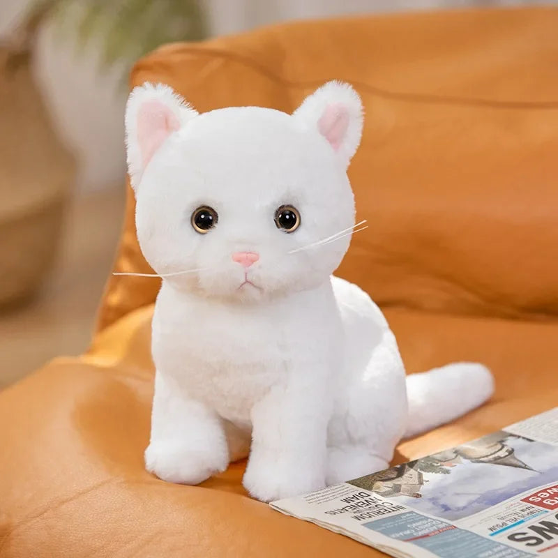 Black and White Plush Cat with Big Golden Eyes - Image 4