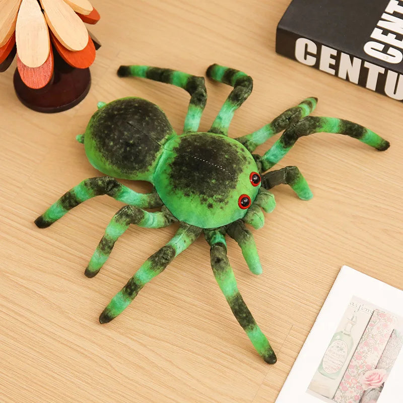 Blue Striped Plush Spider with Red Eyes - Image 12
