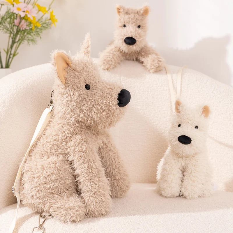 Fluffy Beige Terrier Dog Crossbody Bag - Image 2
