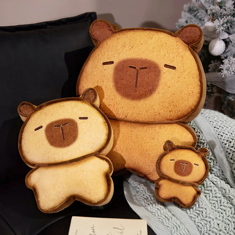 Soft Toast Bear Plush Pillow with Chef Hat - Image 2