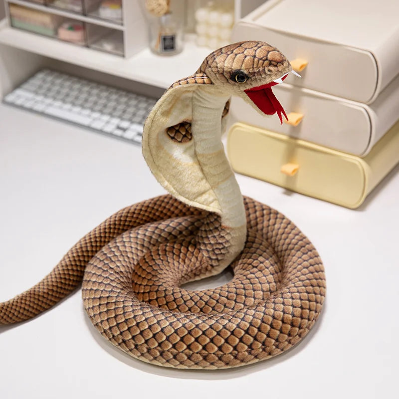 Lifelike Coiled Cobra Snake Plush Toy - Image 12
