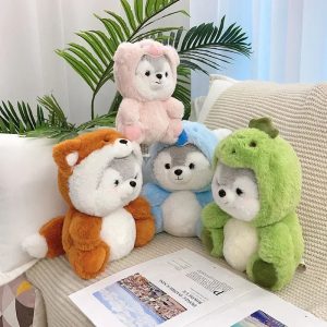 Cute Plush Animal with Pink Pig Costume