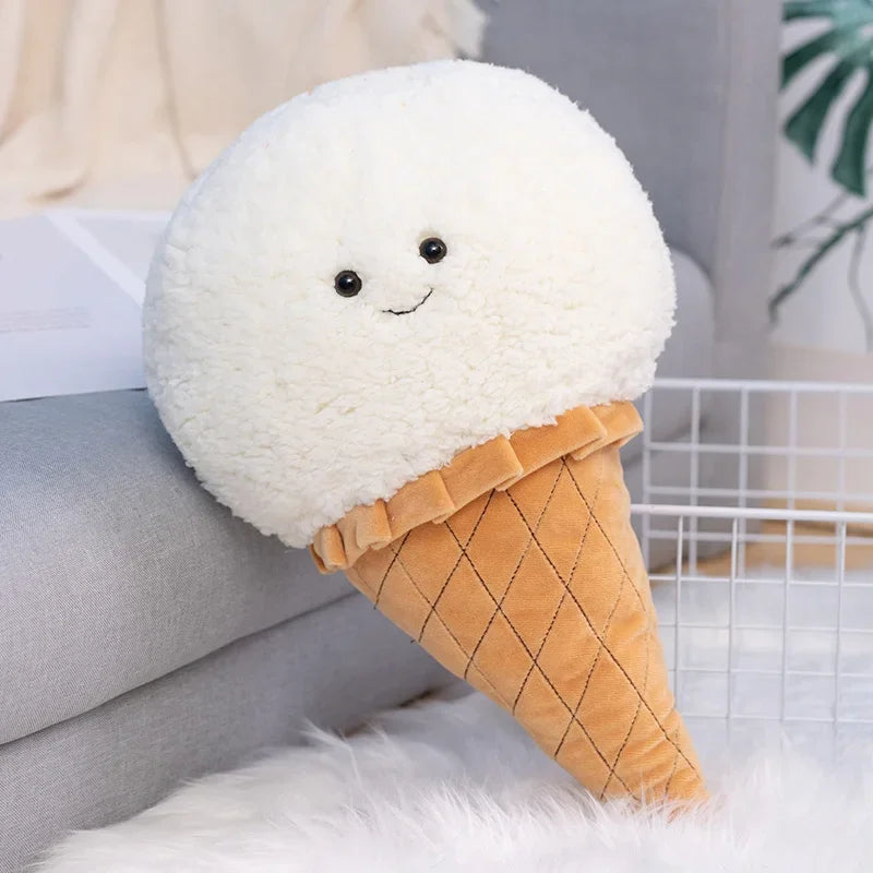 Cute Colorful Plush Ice Cream Keychain with Smile - Image 14