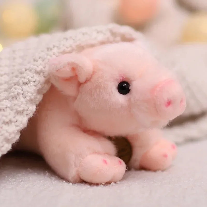 Adorable Pale Pink Plush Piglet - Image 2
