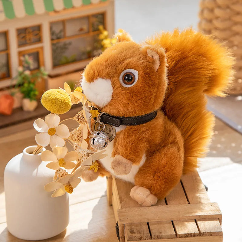 Cute Brown Squirrel Plush Toy with Fluffy Tail - Image 4