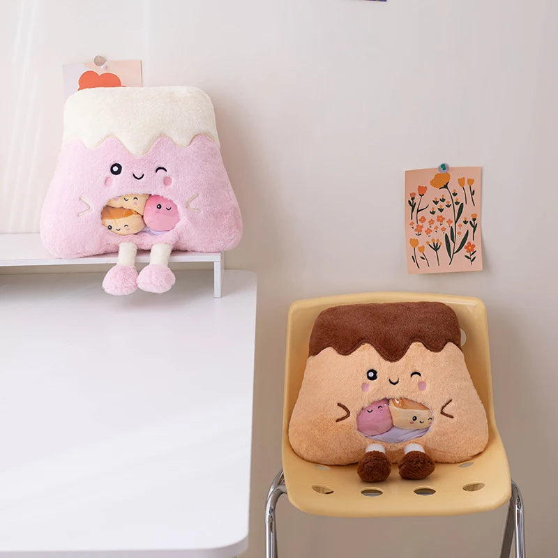 Sweet Custard Plush Pillow with Hand Warmer Pocket - Image 4