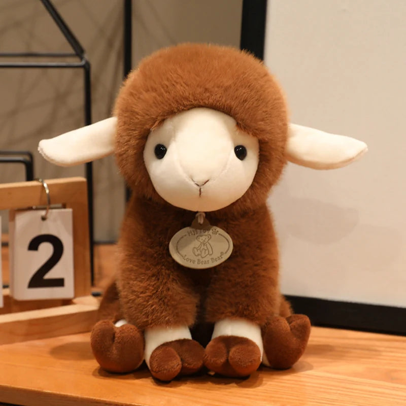 Fluffy White Plush Sheep with Pink Feet - Image 7