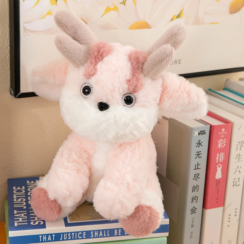 Fluffy Pink and White Fawn Plush - Image 4