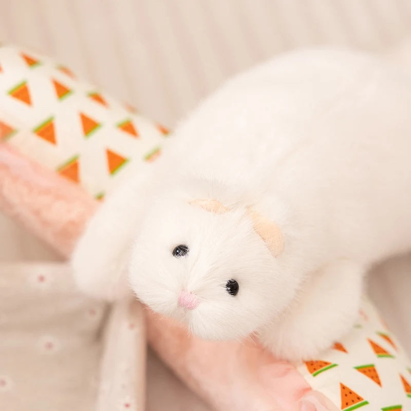 Cream White Soft Plush Ferret Toy - Image 2
