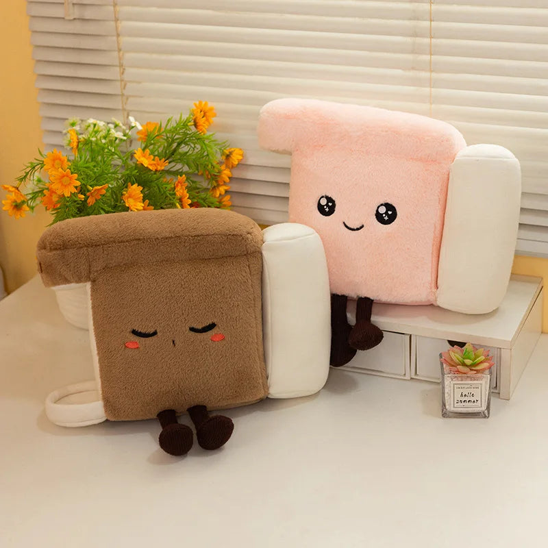 Adorable Brown Toast Plush with Sleepy Face - Image 6