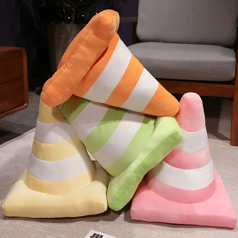 Colorful Traffic Cone Plush Decor Pillow - Image 6