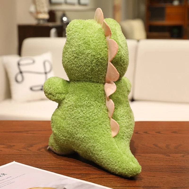 Adorable Green Dino Plush Toy with Striped Belly - Image 5