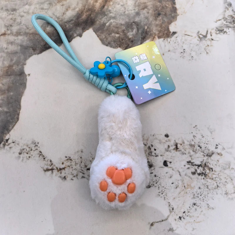 Cute Fluffy Paw Keychain with Soft Toe Pads - Image 3