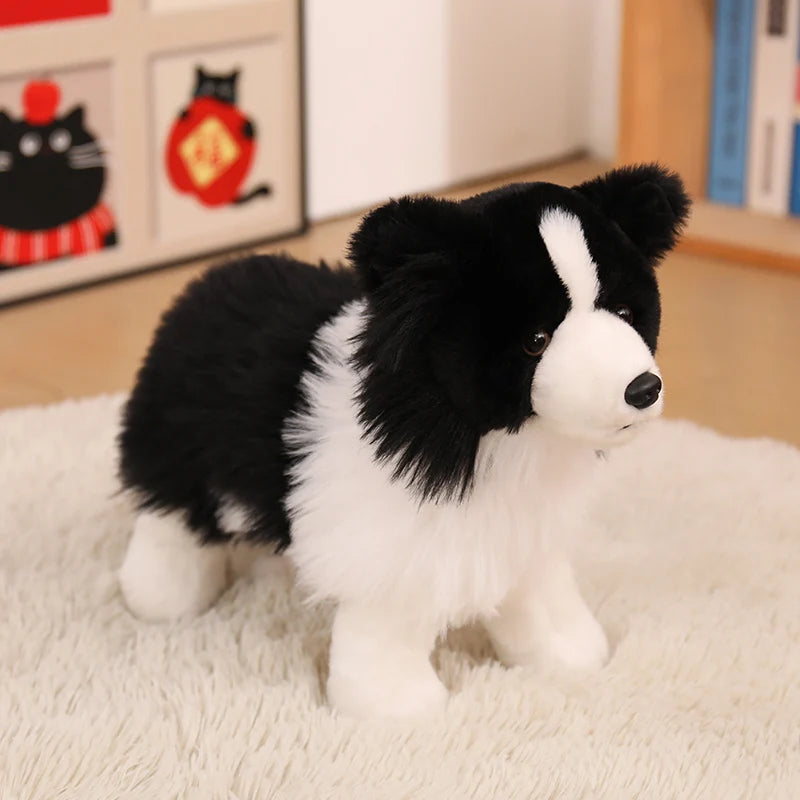 Realistic Black and White Border Collie Plush - Image 3