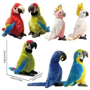 Vibrant Realistic Plush Parrot Stuffed Animal