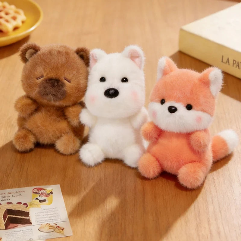 Cute White Chibi Animal Plush Keychain - Image 3