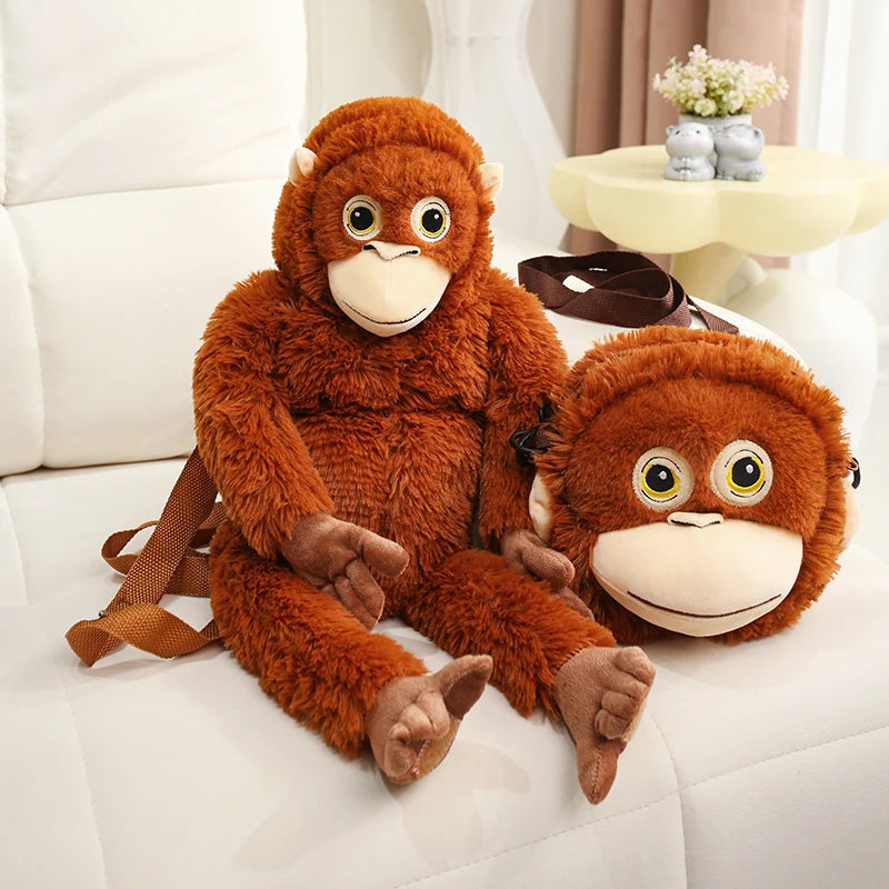 Cute Orangutan Plush Backpack and Matching Bag