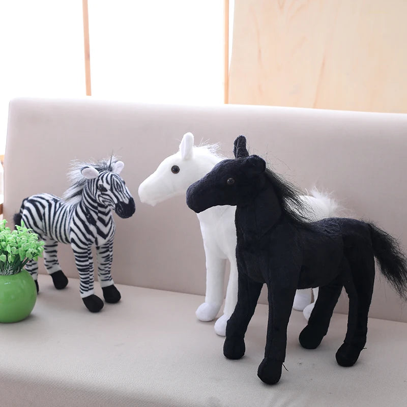 Soft Plush Horse Toy with Realistic Brown Patterns - Image 2