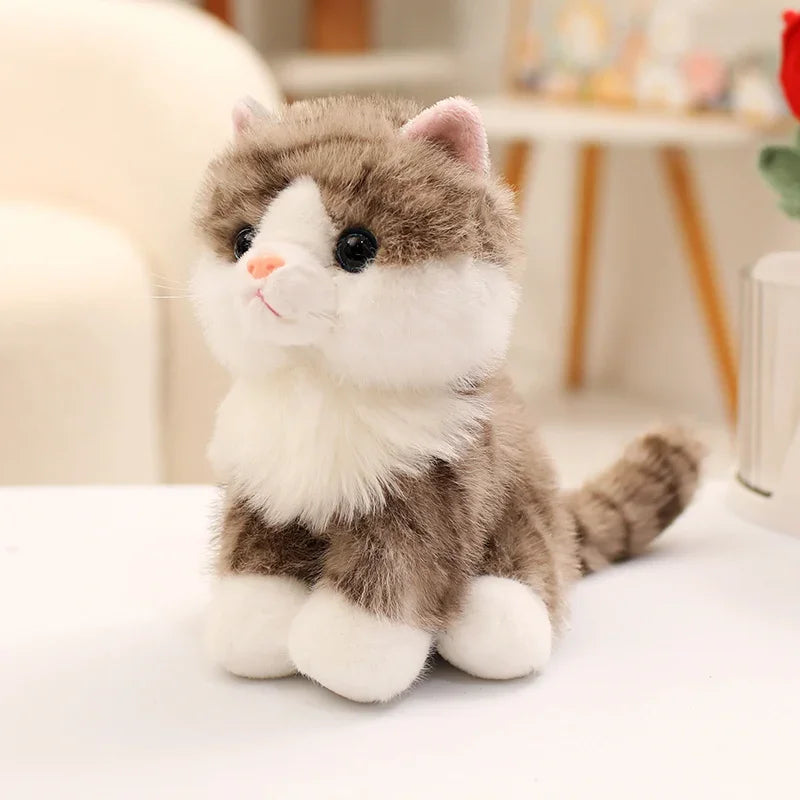 Cute Bicolor Sitting Cat Plush Toy - Image 8