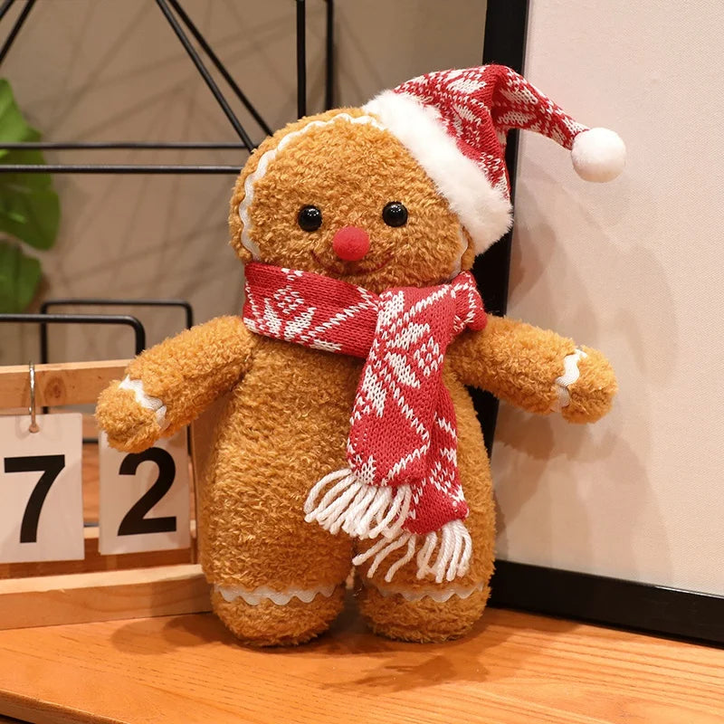 Festive Gingerbread Man Plush with Santa Hat - Image 10