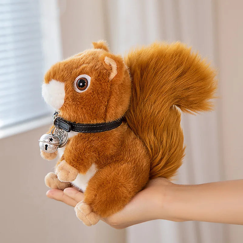Cute Brown Squirrel Plush Toy with Fluffy Tail - Image 3