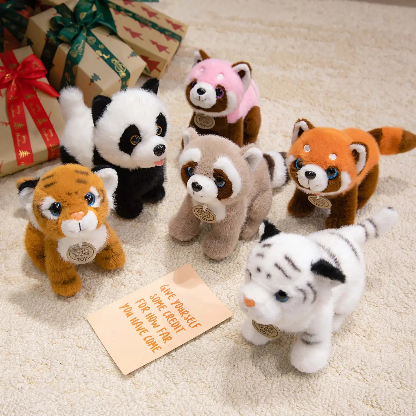 Adorable White Tiger Plush with Blue Eyes