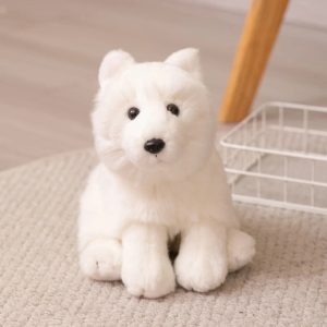 Fluffy White Wolf Cub Plush Toy
