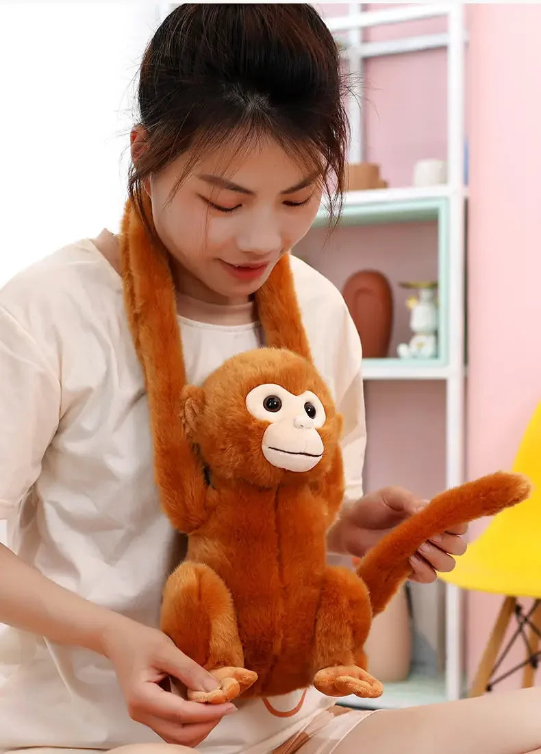 Cute Brown Monkey Plush with Long Hanging Arms - Image 4