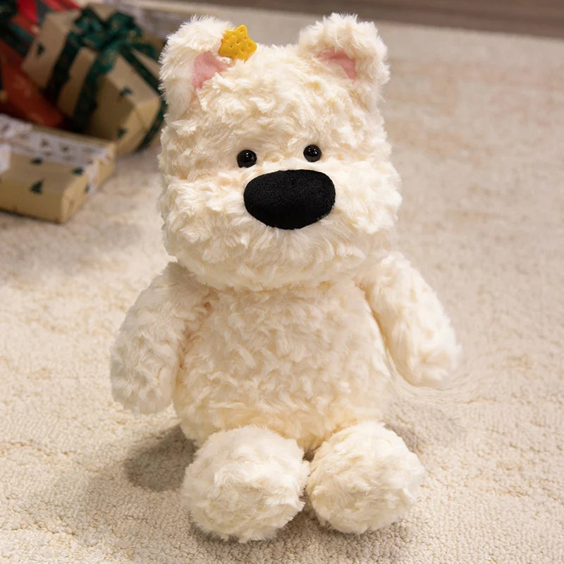 Adorable White Bear Plush in Gingham with Star - Image 8