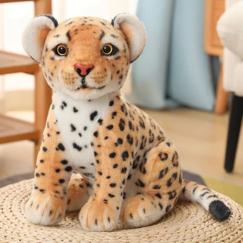 Soft Snow Leopard Plush Toy with Blue Eyes - Image 2