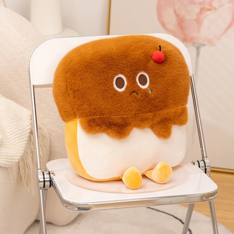 Cute Fuzzy Peach Toast Plush Pillow - Image 2
