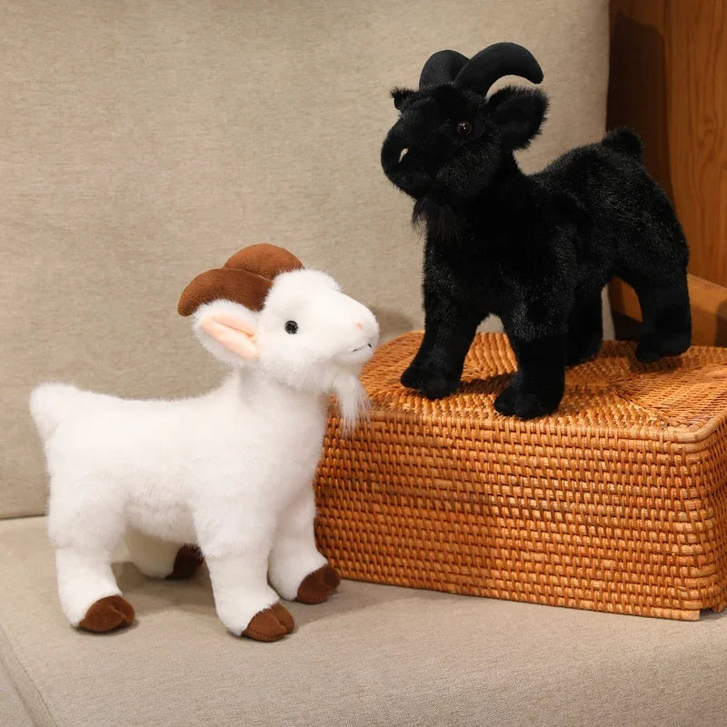 Soft White Ram Plush Toy with Curled Horns - Image 2